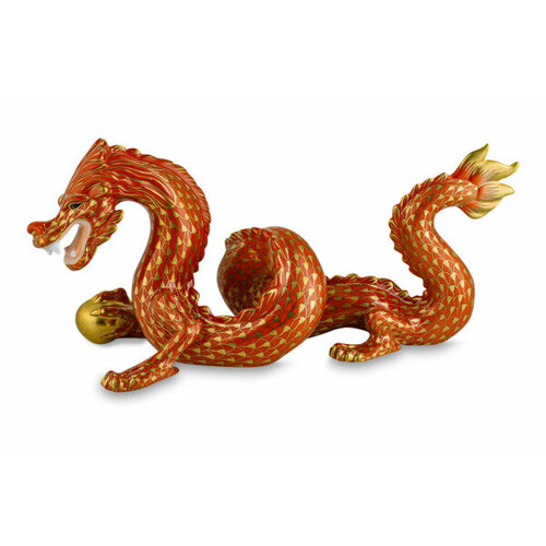 Фигурка Herend Дракон 29х13,5х13,5 см, фарфор, красная
