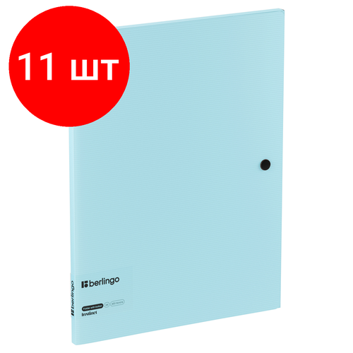 Комплект 11 шт, Папка на кнопке Berlingo Instinct А4, пластик, 600мкм, аквамарин папка на резинке berlingo instinct а4 пластик 600мкм аквамарин 2шт