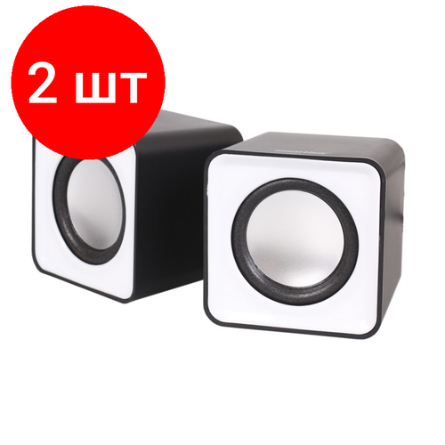 Комплект 2 шт, Колонки Smartbuy MINI, 2*2, W, питание от USB, черный