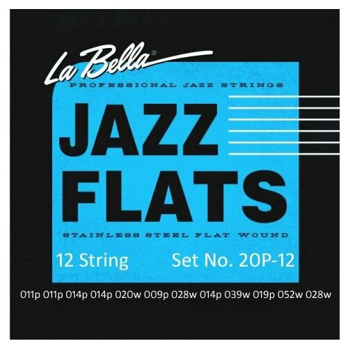 Струны для электрогитары La Bella 20P-12 Jazz Flats 11-52