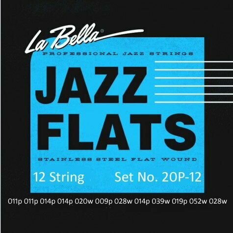 Струны для электрогитары La Bella 20P-12 Jazz Flats 11-52