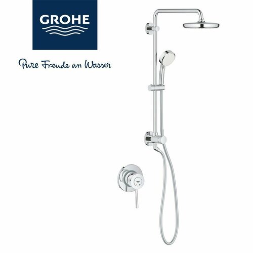 Душевой набор с тропическим душем Grohe BauClassic Retrofit System 210, Германия аксессуар для смесителя grohe bauclassic 13258000 излив