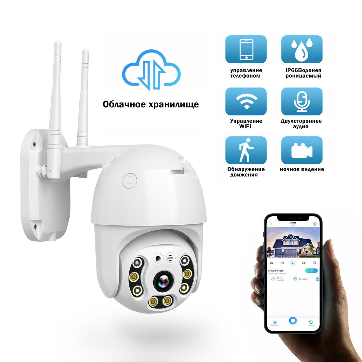 Камера безопасности наружная WiFi IP-камера наблюдения домашняя система безопасности