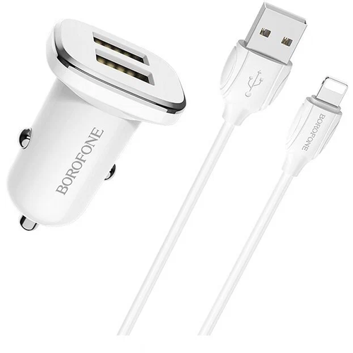 АЗУ BOROFONE BZ12 Lasting Power 2xUSB 24A кабель Lightning 8-pin 1м белый 64000₽