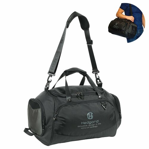 фото Сумка спортивная hedgard 4178, 40 л, 30х32х45 см, ручная кладь, черный, желтый
