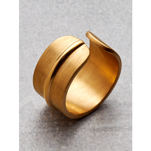 Кольцо обручальное ANTAVA Кольцо серебряное с позолотой широкое обручальное серебро, серебро, 925 проба, золочение, золотой, серебряный