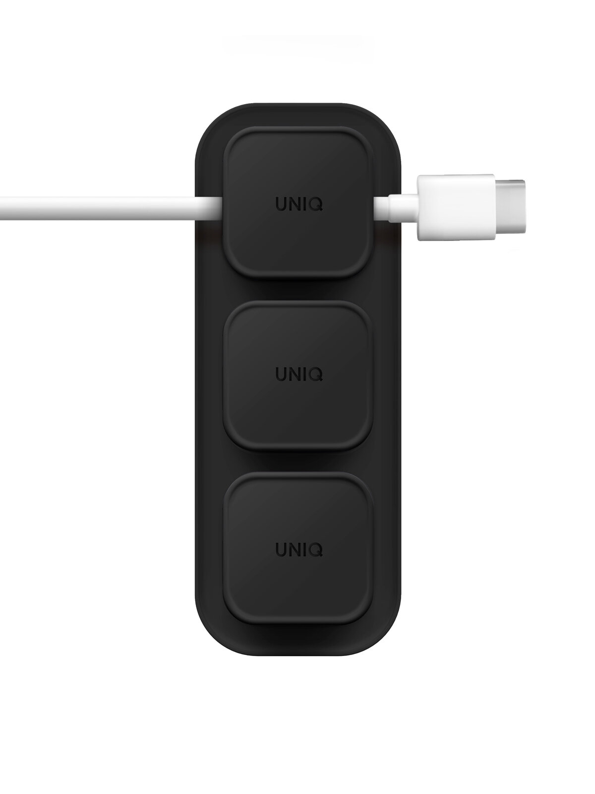 Uniq органайзер для проводов POD Magnetic organizers (3 buttons + Base) Dark grey