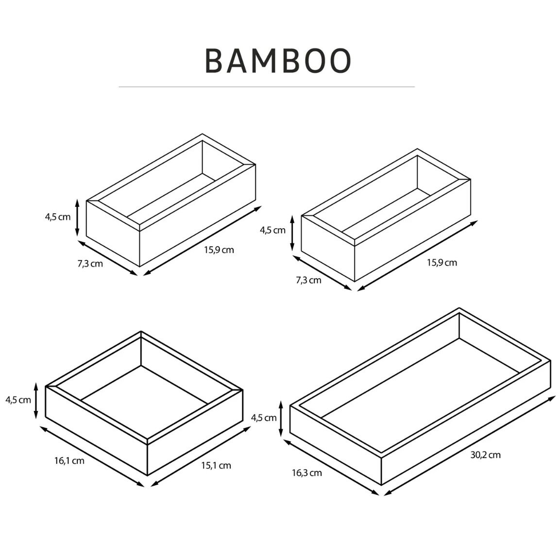 Набор из 4 коробок Sensea Bamboo