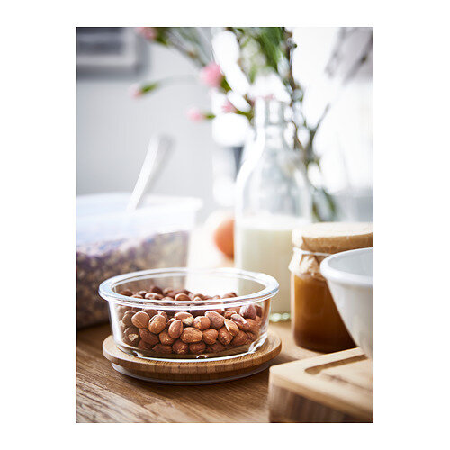 Крышка Ikea 365 +, бамбук, герметичная, круглая, коричневая, диаметр 14см — фото 1