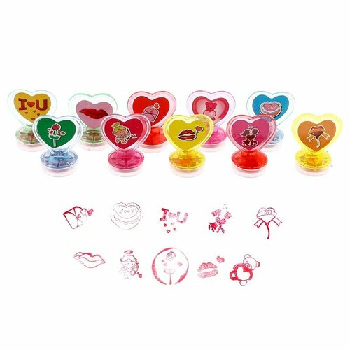 Печать цветная в форме сердечка Любовь набор 10 шт 353₽