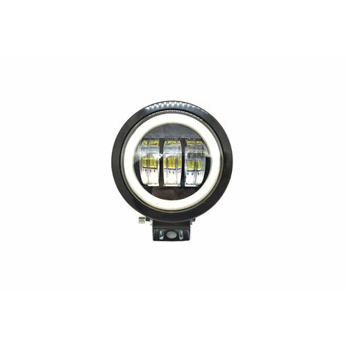 Фонарь светодиодный H7D-30W-YW со светодиодным ободком 3led,3 провода круглый (9-30V) 90*90*60MM