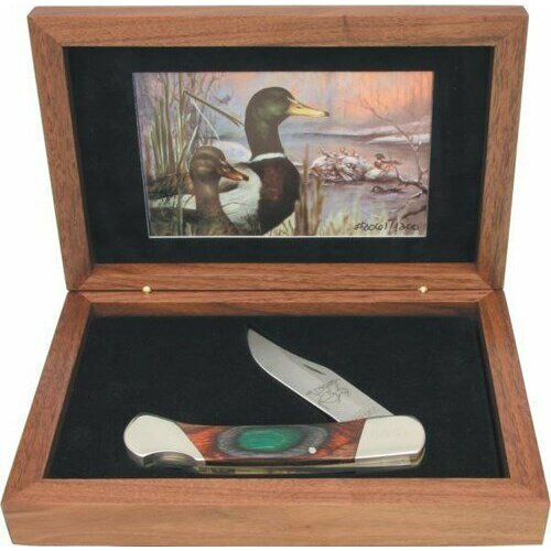 фото Нож складной bear&son wildlife mallard ducks в подарочной коробке