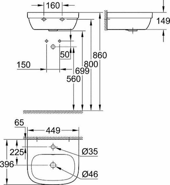 Рукомойник Grohe Euro Ceramic 39324000