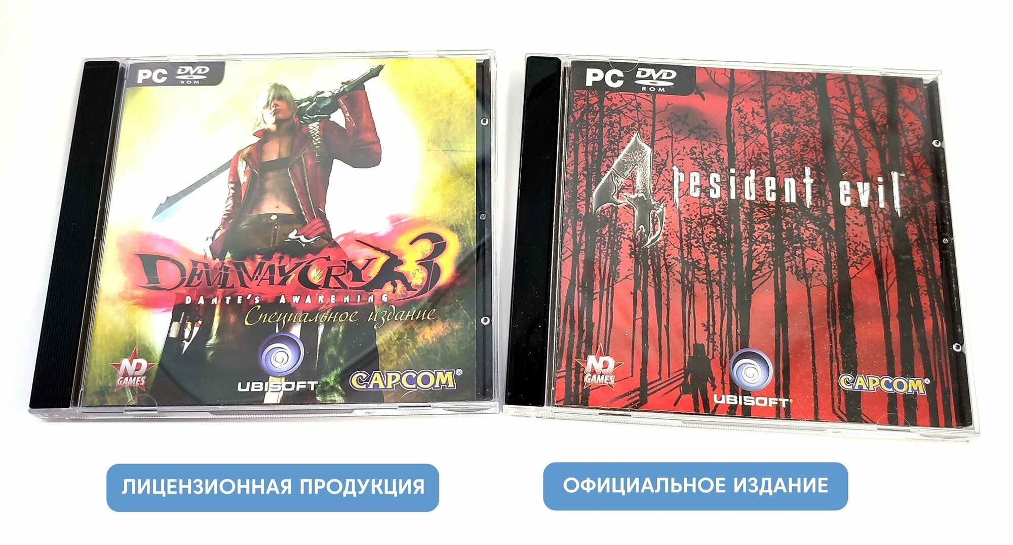 Видеоигры. Resident Evil 4 / Devil May Cry 3. Dantes Awakening (2 Jewel для Windows PC русские титры) экшен ужасы приключения 16+ / 1 игрок 2 отдельных бокса