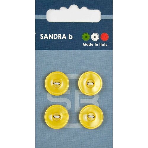 Пуговицы Sandra b, круглые, пластиковые, желтые, 4 шт, 1 упаковка
