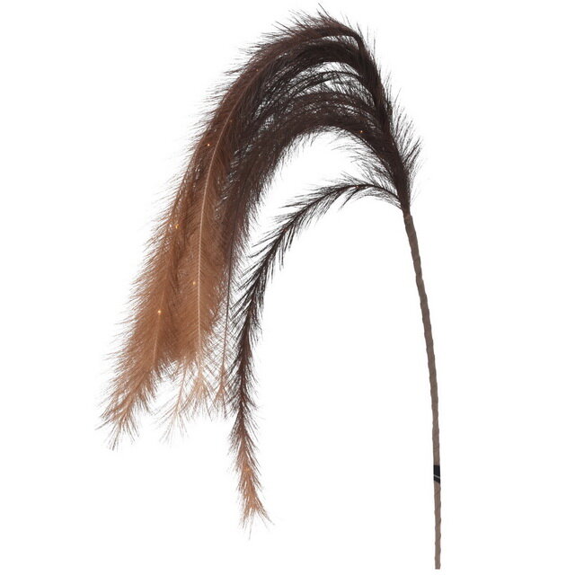 фото Koopman Светящаяся ветка с перьями Monike Brown 130 см, теплые белые LED лампы, таймер, на батарейках YZA002810