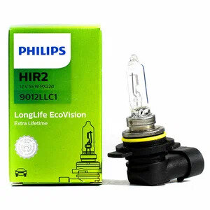 Лампа автомобильная галогенная Philips LongLife EcoVision 9012LLC1 HIR2 12V 55W PX22d 3100K 1 шт.