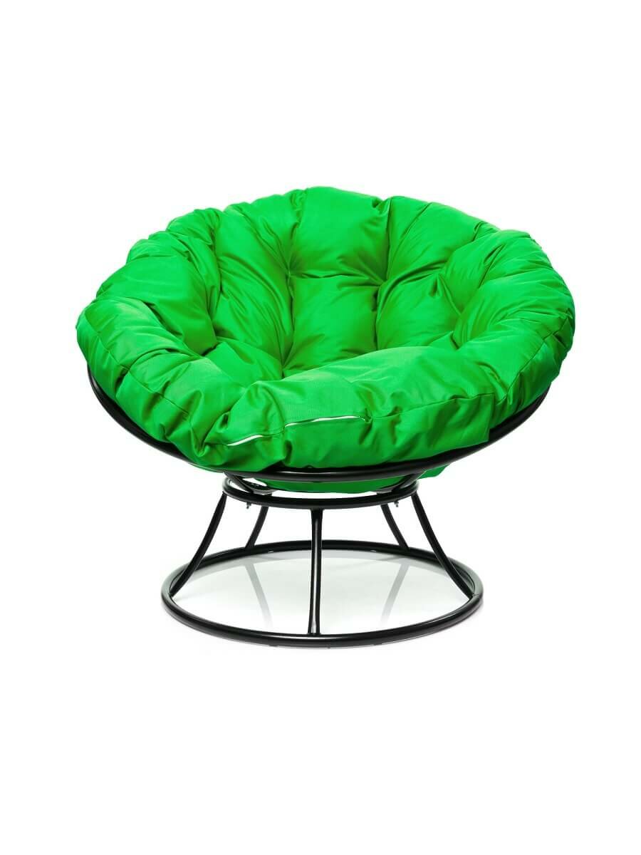 Кресло "Папасан" без ротанга чёрное / зеленая подушка M-Group