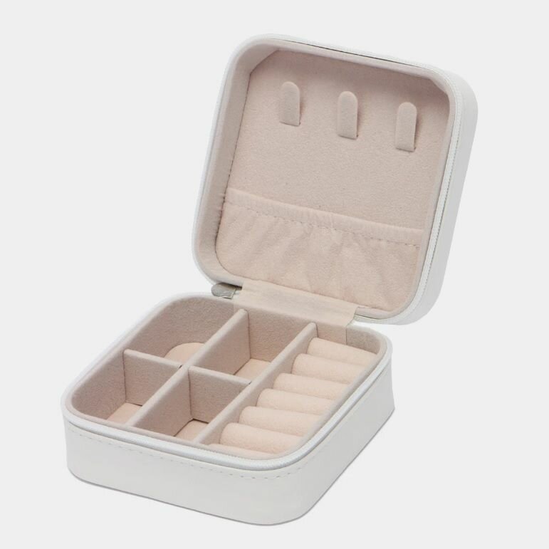 фото Походная шкатулка для украшений / Органайзер на молнии для колец и подвесок, туристический, дорожный, цвет розовый