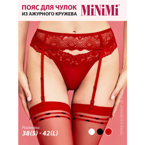 Пояс для чулок MiNiMi Lace, размер 38, красный пояс для чулок размер 38 черный