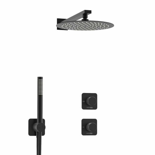 Fulda A5251.299.219.258.302.242.217 Встраиваемый комплект для ванны/душа WasserKRAFT черный Soft-touch