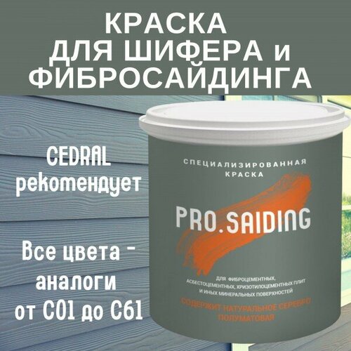 PRO.SAIDING Краска для шифера фиброцементного сайдинга хризолитоцементных плит и цоколей PRO SAIDING 2.7л , C-04 Ночной лес