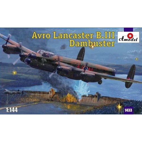 Сборная модель Самолёт Avro Lancaster B.III Dambuster (1/144) Amodel 1433