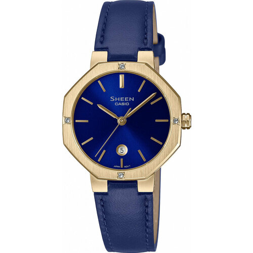 фото Наручные часы casio sheen she-4543gl-2a, синий, золотой