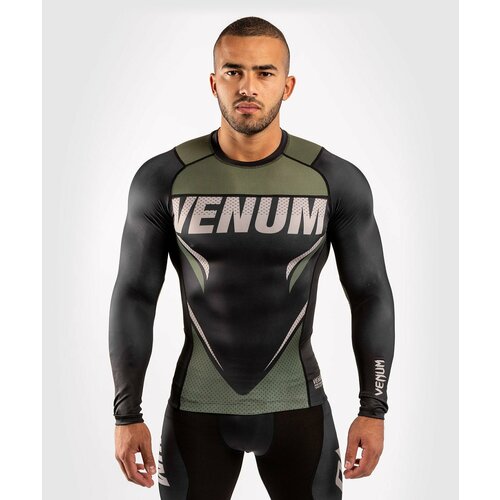 Рашгард Venum, размер S, хаки, черный шлем боксерский venum elite khaki black one size
