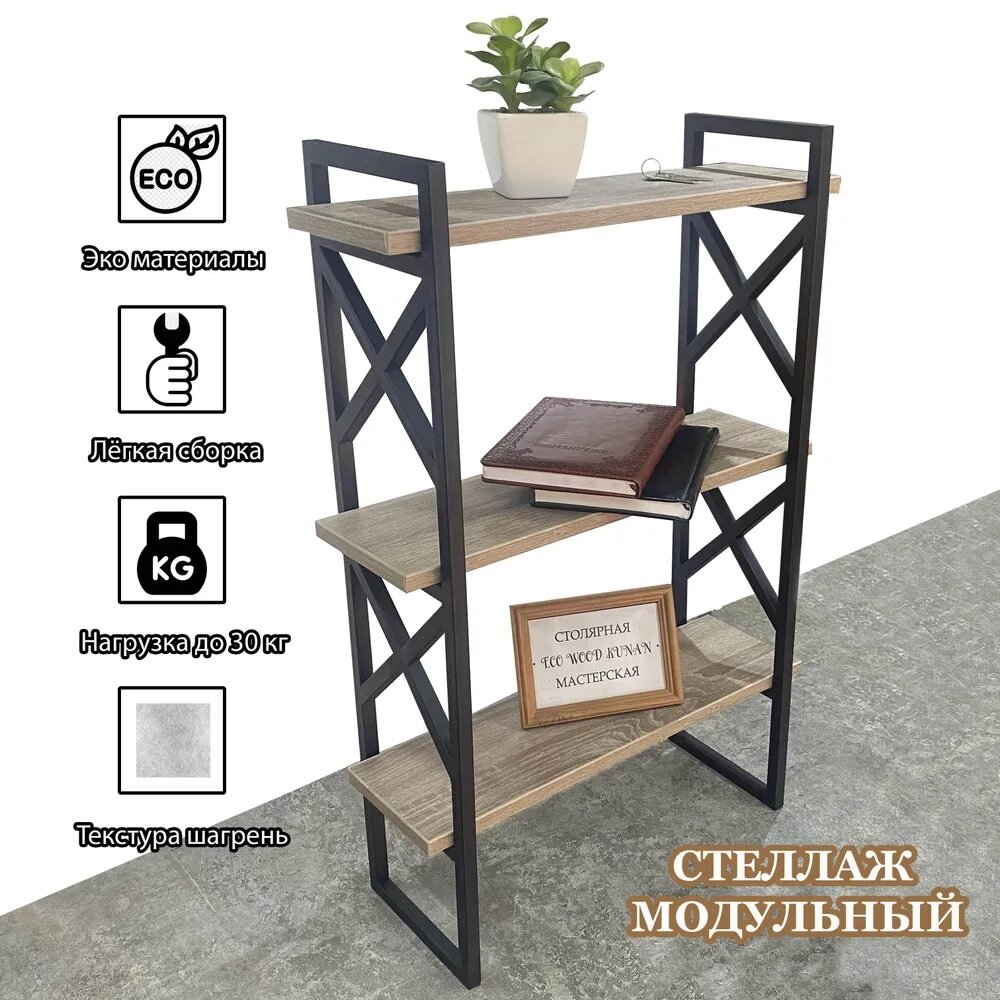 фото Металлический модульный стеллаж в стиле лофт