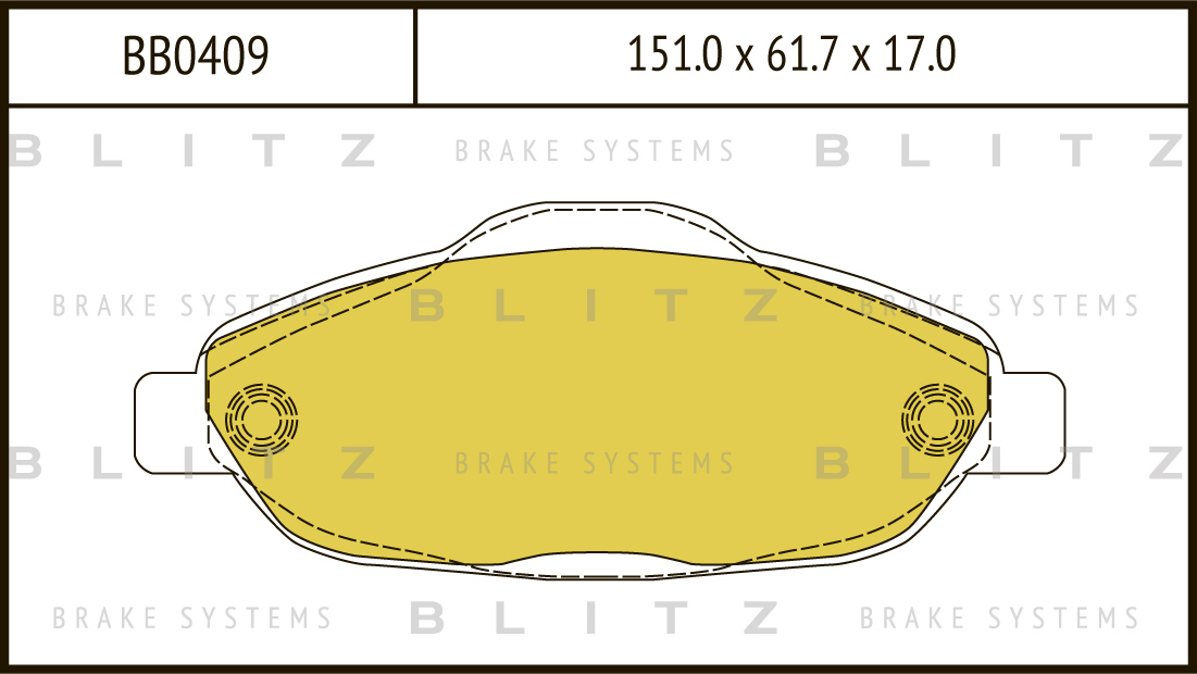 BLITZ BB0409 колодки тормозные дисковые передние Peugeot (Пежо) 308 / cc / sw 07-Peugeot (Пежо) 3008 09- bb0