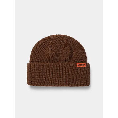 фото Шапка бини butter goods tall wharfie beanie, размер onesize, коричневый