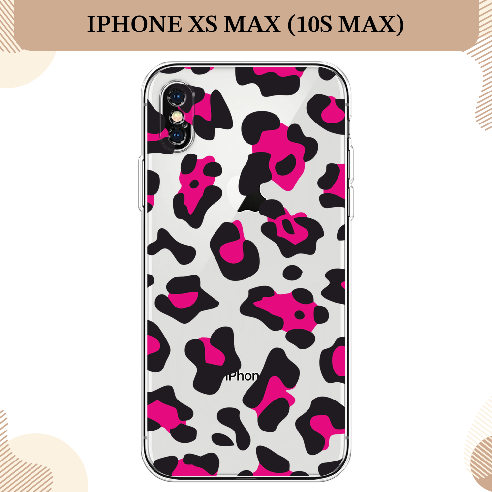 Силиконовый чехол "Pink cow spots" на Apple iPhone XS Max / Айфон XS Max, прозрачный