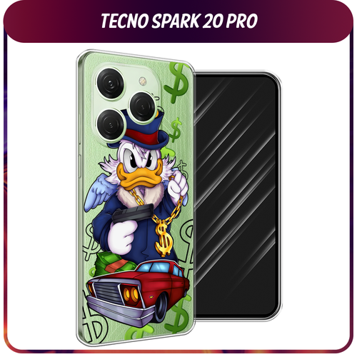 Силиконовый чехол на Tecno Spark 20 Pro/20S Pro / Текно Спарк 20 Про/20S Про Scrooge McDuck with a Gold Chain, прозрачный силиконовый чехол снежный фыр фыр на tecno spark 20 pro текно спарк 20 про