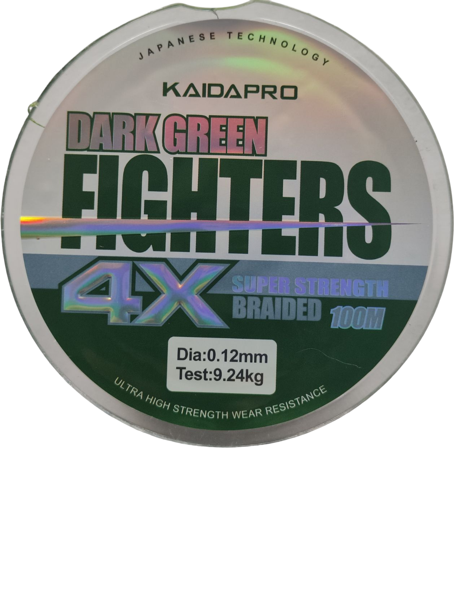 Плетеный шнур FIGHTERS 4X KAIDAPRO dark green 100m 0,12 мм 9.24кг