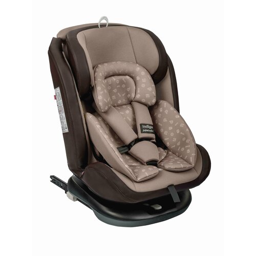 Автокресло Indigo Advanced Isofix растущее, поворотное 0-36 кг, бежевый, коричневый