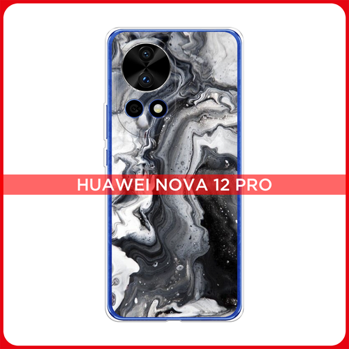 Силиконовый чехол на Huawei Nova 12 Pro / Хуавей Нова 12 Про Бело-черные сложные полосы силиконовый чехол на xiaomi 12 pro сяоми 12 про бело черные сложные полосы