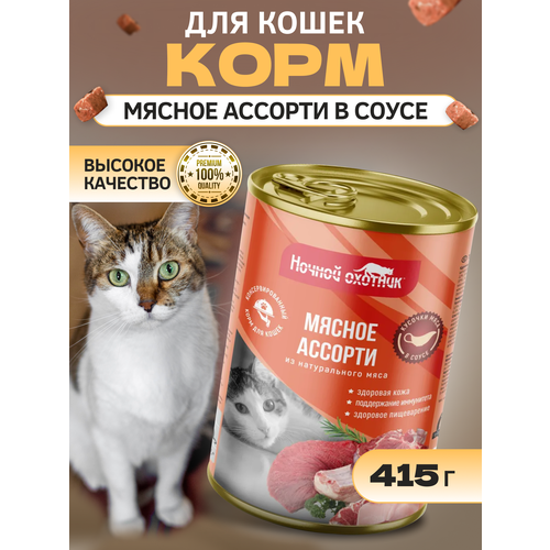 Корм для кошек мясное ассорти в соусе, 415