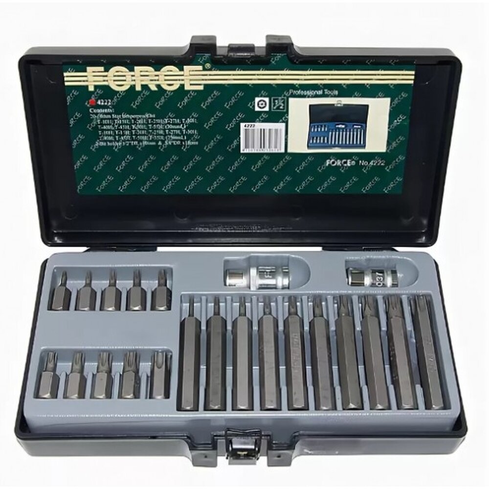 Набор бит Torx Star Tamper Т10H-T55H с держателями, 22предмета F-4222