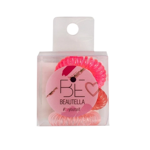 Резинка-пружинка для волос Beautella Princess KBH-3 СDHA-EBS-03-02-pink, диаметр 3,8 см, 3 шт.