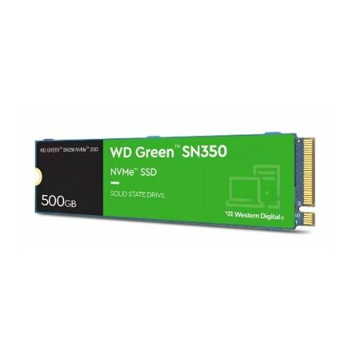 Western digital накопитель WD SSD Green SN350 NVMe, 500GB, M.2 22x80mm , NVMe, PCIe 3.0 x4, 3D TLC, WDS500G2G0C