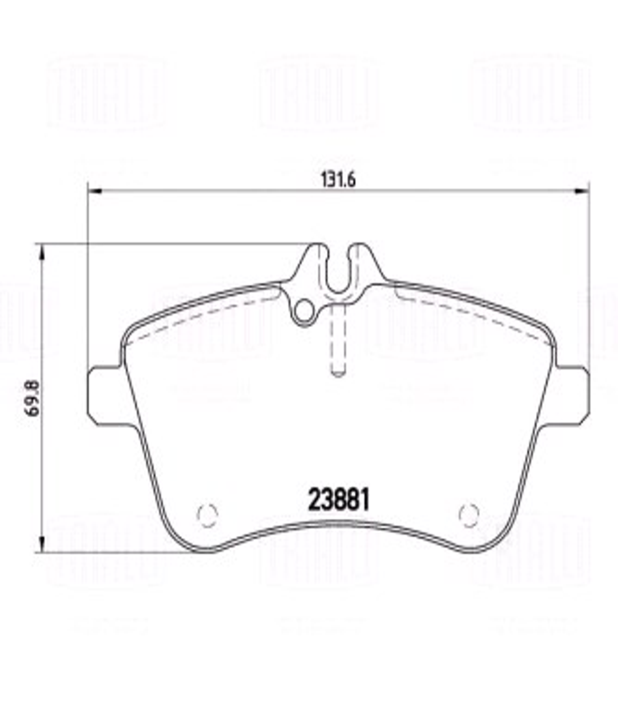 Колодки тормозные для автомобилей Mercedes A (W169) (04-) 2.0i/2.0D дисковые передние (в комплекте с датчиком) TRIALLI - фото №3
