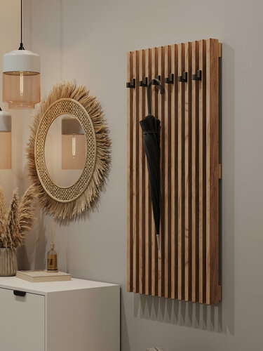 Изображение товара "Стиль Дуб" - настенная вешалка с рейками