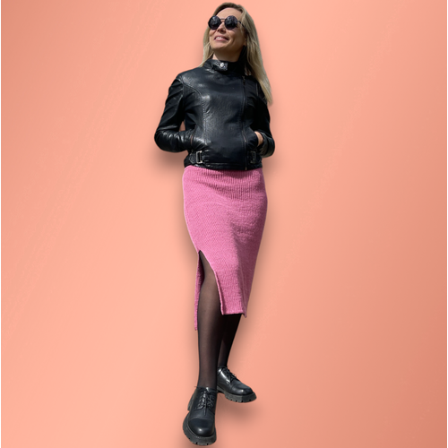 фото Юбка время вязать, размер 42/44, розовый, пыльная роза