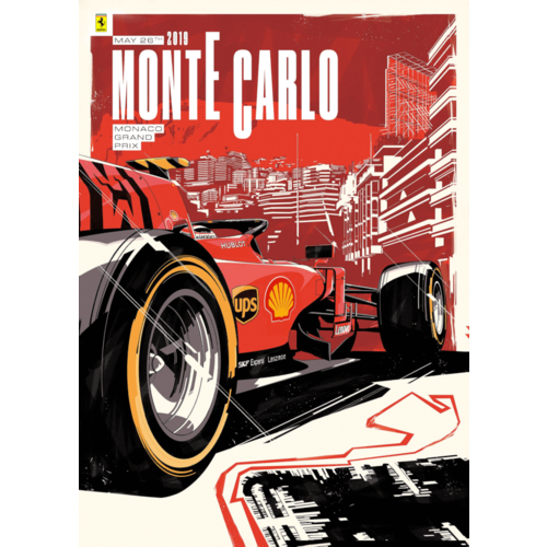 Постер (плакат) «F1 Ferrari Monte Carlo» 60x90 см.