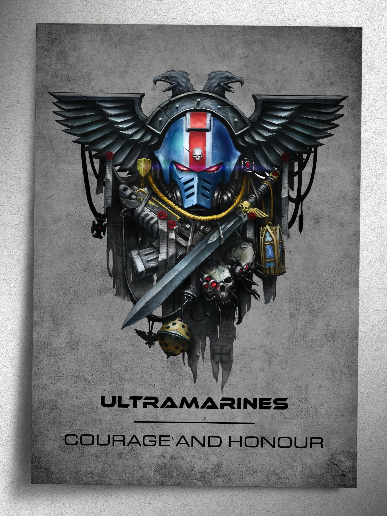 Постер: Боевой клич Ультрамаринов (Вархаммер 40000, Warhammer), на А5