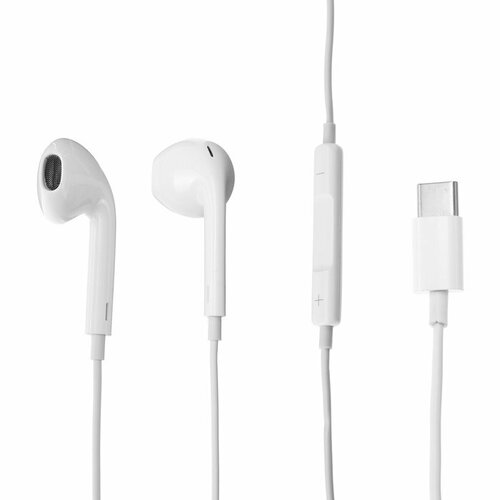 Наушники LuazON VBT 113 вкладыши микрофон разъем Type-C белые комплект из 5 шт 225100₽