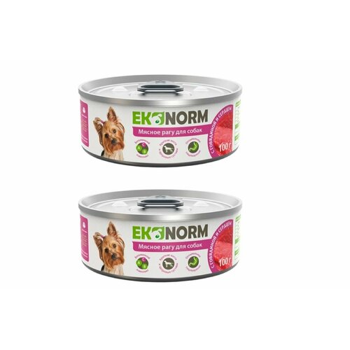 Ekonorm Консервы для собак Мясное рагу с говядиной и сердцем 100 г 2 шт 269₽