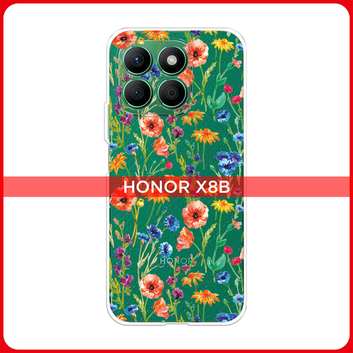 Силиконовый чехол на Honor X8B / Хонор X8B Маки и васильки фон, прозрачный силиконовый чехол на honor 6a хонор 6а маки и васильки фон прозрачный