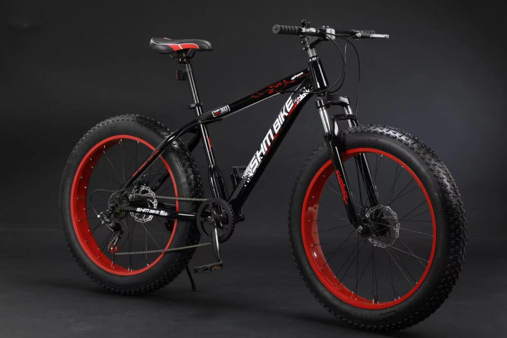 Велосипед Фэтбайк SHM Bike New Grand FAT 26 Чёрный/Красный под рост 160-180 см